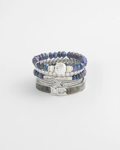 Chico's | Faux Tennis Stretch Bracelet/ Silver