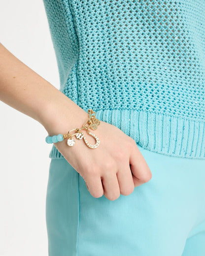 Chico's | Jade Stone Link Charm Bracelet/ Light Blue