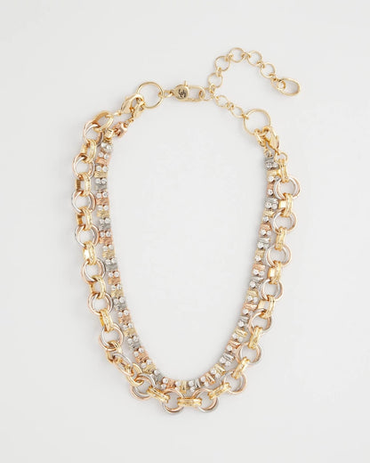 Chico's | Convertible Tri-Tone Short Necklace/ Mixed Metals