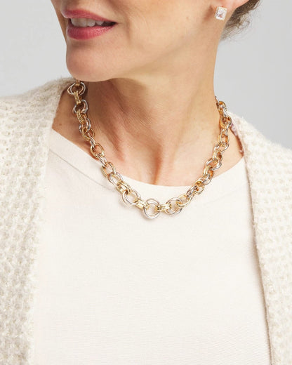 Chico's | Convertible Tri-Tone Short Necklace/ Mixed Metals