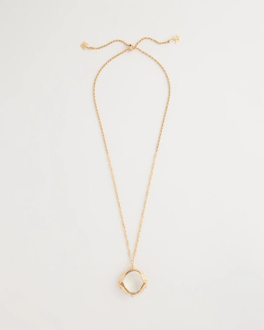 Chico's | Butterfly Wing Monocle Necklace/ Gold