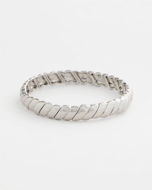 Chico's | Thin Twist Stretch Bracelet/ Silver