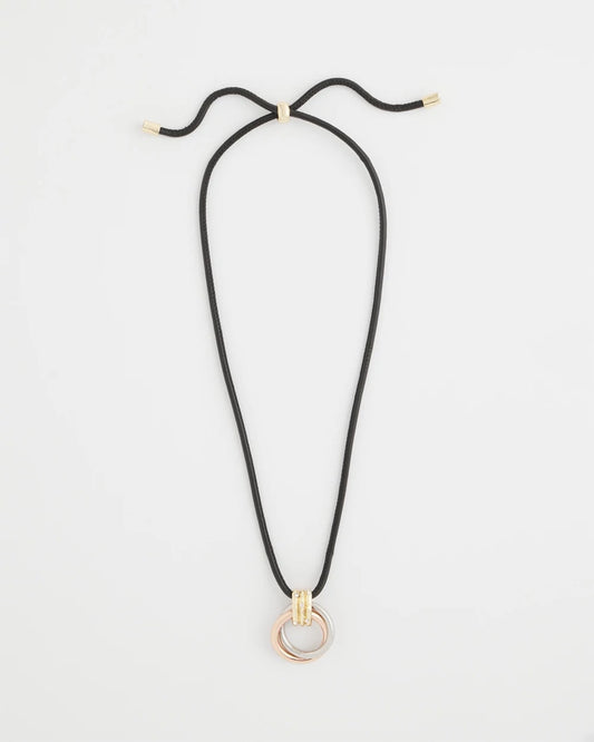 Chico's | Adjustable Tri-Tone Pendant Necklace/ Mixed Metals