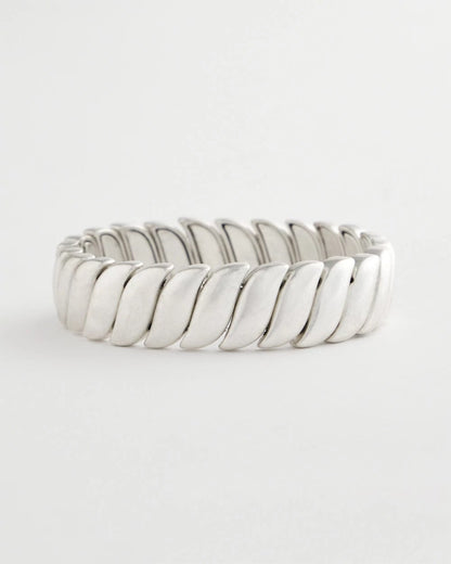 Chico's | Matte Twist Stretch Bracelet/ Silver