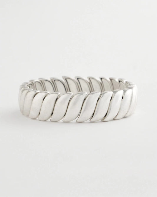 Chico's | Matte Twist Stretch Bracelet/ Silver