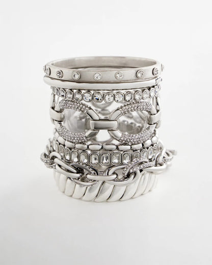 Chico's | Matte Twist Stretch Bracelet/ Silver