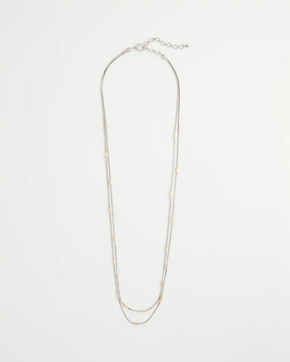 Chico's | Mixed Metal Double Strand Necklace/ Mixed Metals