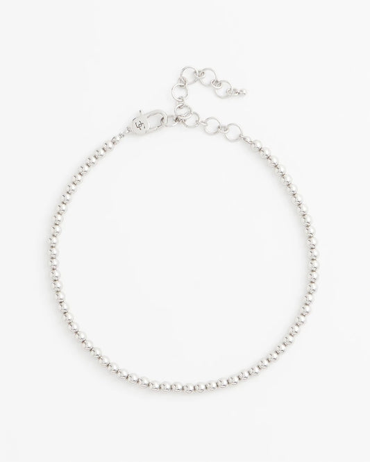 Chico's | Silvertone Beaded Necklace/ Silver