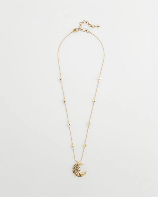 Chico's | Gold Moon Pendant Necklace/ Gold