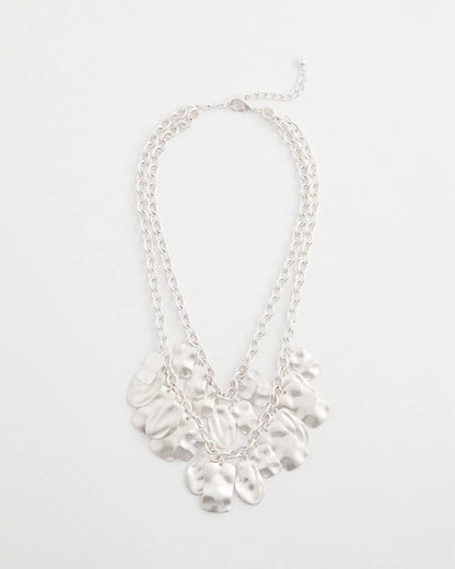 Chico's | Double Square Charm Pendant Necklace/ Silver