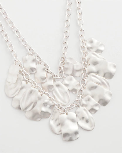 Chico's | Double Square Charm Pendant Necklace/ Silver