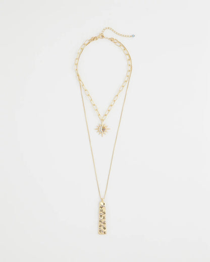 Chico's | Convertible Zodiac Pendant Necklace/ Gold