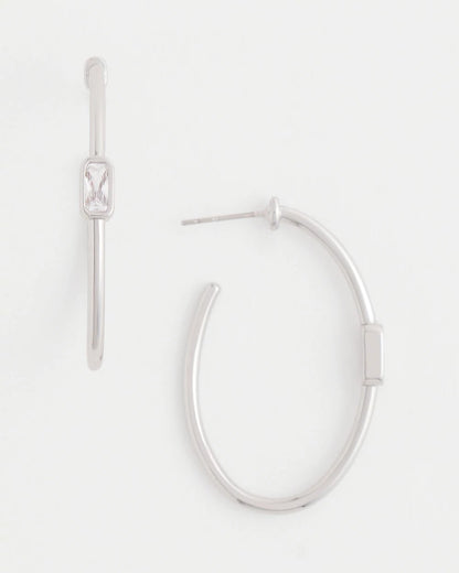 Chico's | Silver Oval Hoop Earrings/ Silver