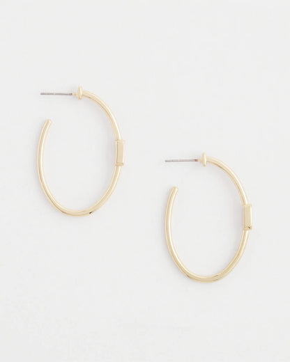 Chico's | Gold Oval Hoop Earrings/ Gold