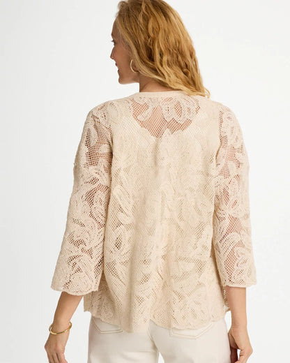 Chico's | Short Crochet Lace Kimono/ Natural
