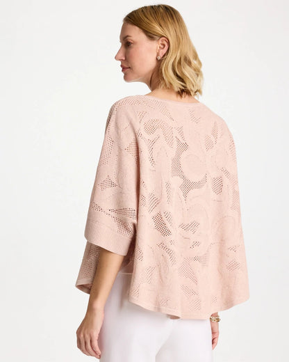 Chico's | Boatneck Rounded Hem Poncho/ Rose Smoke
