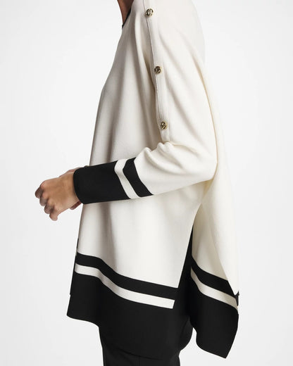 Chico's | Button Detail Poncho/ Ecru