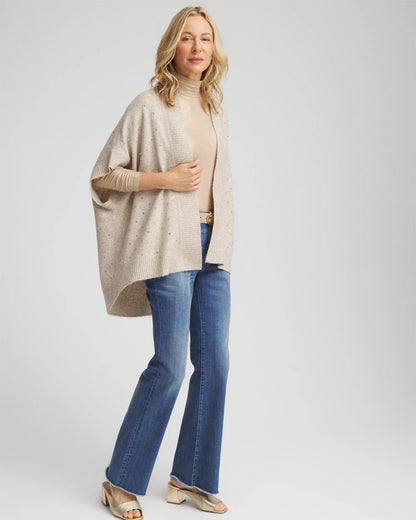 Chico's | Embellished Cocoon Ruana/ Neutral