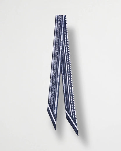 Chico's | Printed Skinny Scarf/ Navy
