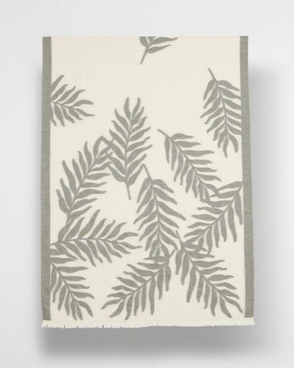 Chico's | Palm Embroidered Oblong Scarf/ White