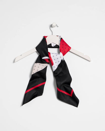 Chico's | Polka Dot Floral Square Scarf/ Black