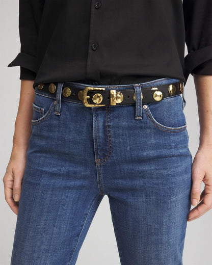 Chico's | Studded Faux Leather Trouser Belt/ Black