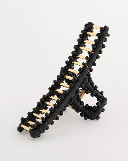 Chico's | Black Raffia Hair Clip/ Black