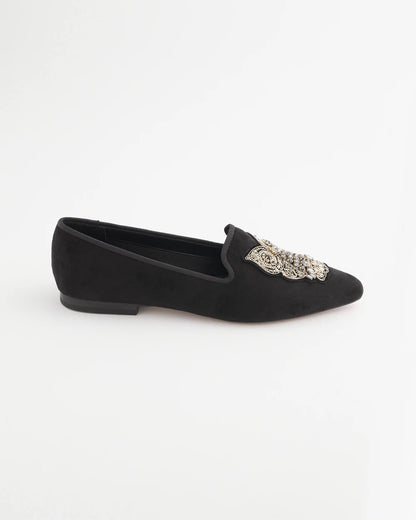 Chico's | Black Microsuede Loafers/ Black