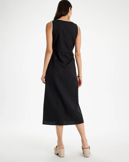 Chico's | Sleeveless Surplice Linen Dress/ Black