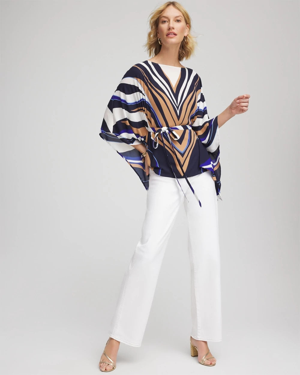 Chico's | Petite Seeded Pull-On Wide-Leg Jeans/ Natural Seeded