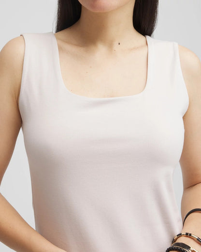 Chico's | Contour Cotton™ Square Neck Tank/ Smokey Taupe