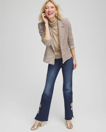 Chico's | Double Breasted Tweed Blazer/ Smokey Taupe
