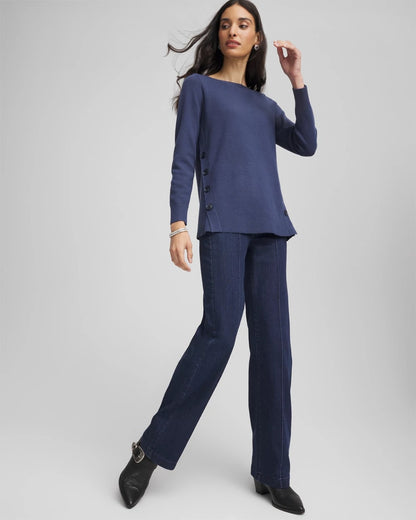 Chico's | Button Tunic Sweater/ Indigo Sky
