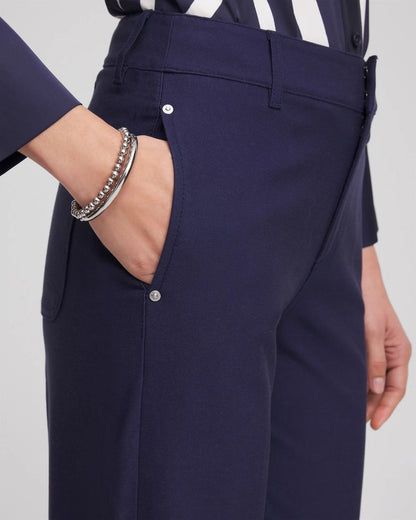 Chico's | Cotton Straight-Leg Trousers/ Passport Blue