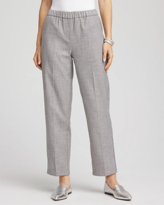 Chico's | Shimmer Straight Tapered Ankle Pants/ Silver