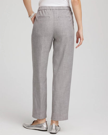 Chico's | Shimmer Straight Tapered Ankle Pants/ Silver