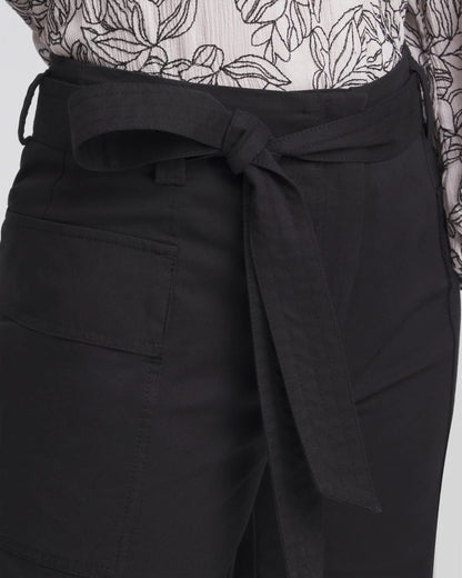 Chico's | Belted Twill Utility Cropped Pants/ Black