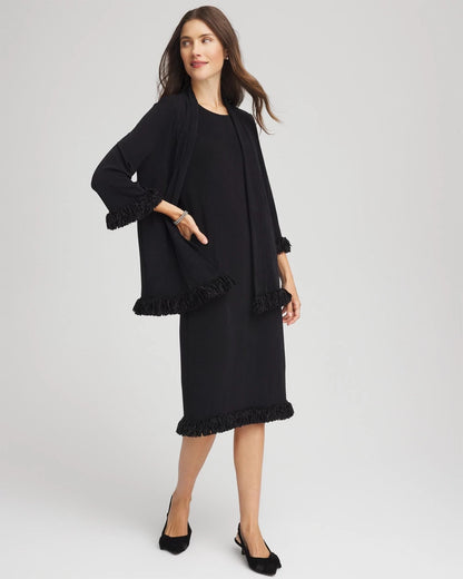 Chico's | Travelers™ Fringe Hem Tank Dress/ Travelers Black