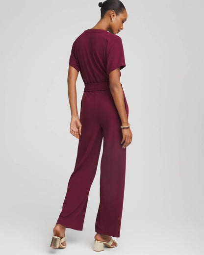Chico's | Belted Dolman-Sleeve Jumpsuit/ Deep Chianti