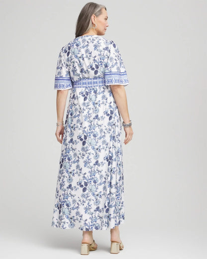 Chico's | Surplice Matte Satin Maxi Dress/ Alabaster