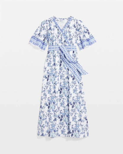 Chico's | Surplice Matte Satin Maxi Dress/ Alabaster