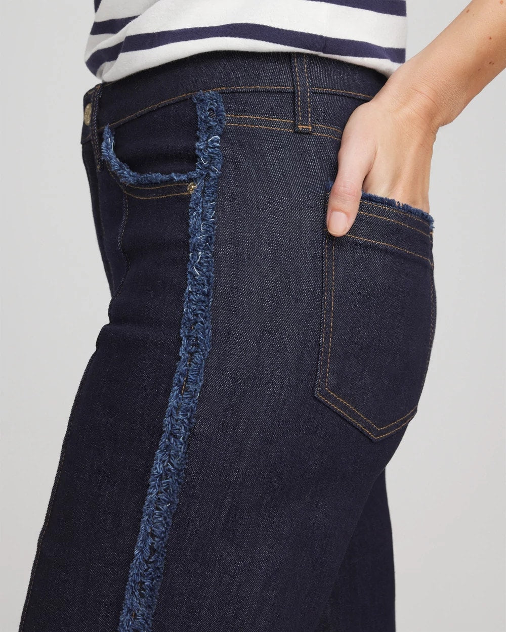 Chico's | Frayed High-Rise Wide-Leg Jeans/ Cedar Rinse