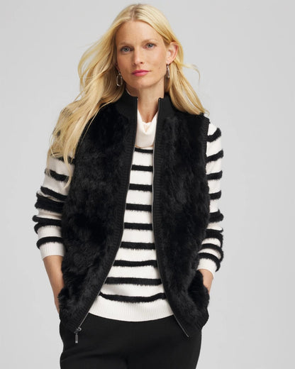 Chico's | Zenergy® Luxe Faux Fur Vest/ Black