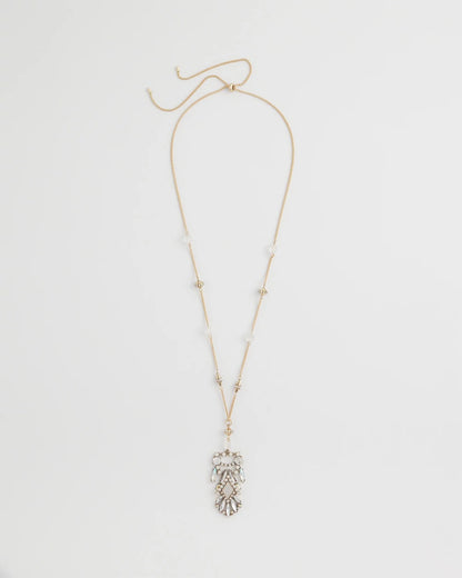 Chico's | Adjustable Opalescent Pendant Necklace/ Pink