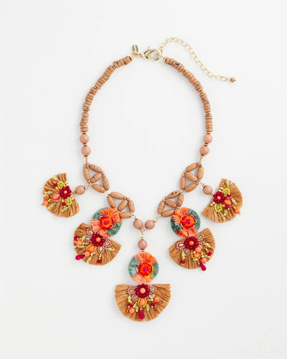 Chico's | Tropical Floral Bib Necklace/ Multi