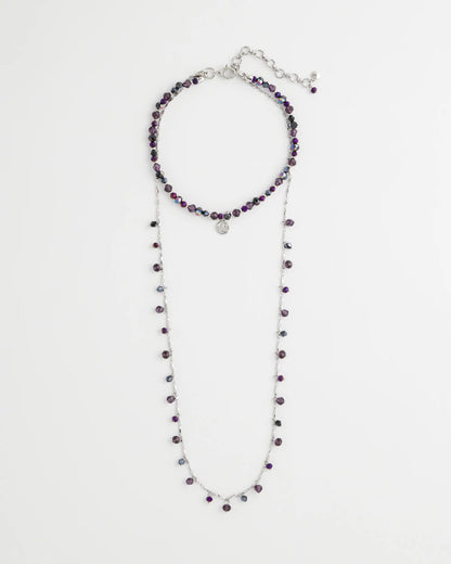 Chico's | Convertible Purple Long Short Necklace/ Purple