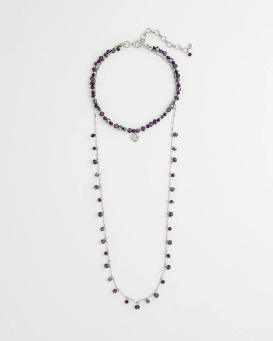 Chico's | Convertible Purple Long Short Necklace/ Purple