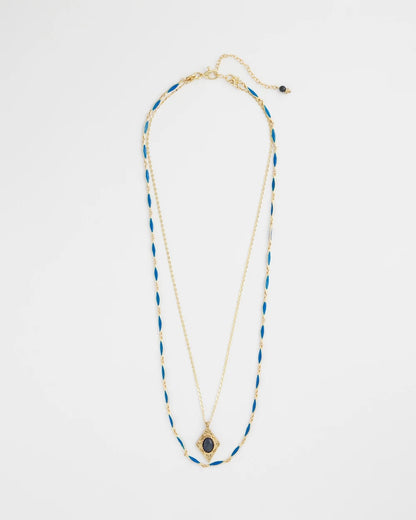 Chico's | Double-Strand Sodalite Pendant Necklace/ Blue