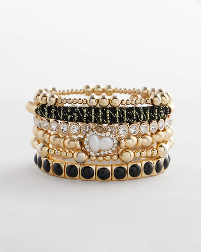 Chico's | Thread Wrapped Cuff Bracelet/ Black/Gold