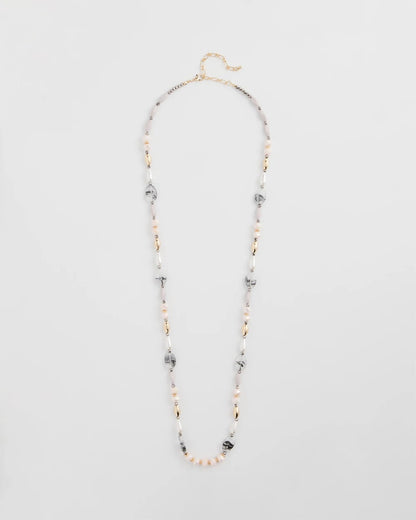 Chico's | Pink Art Deco Beaded Necklace/ Pink